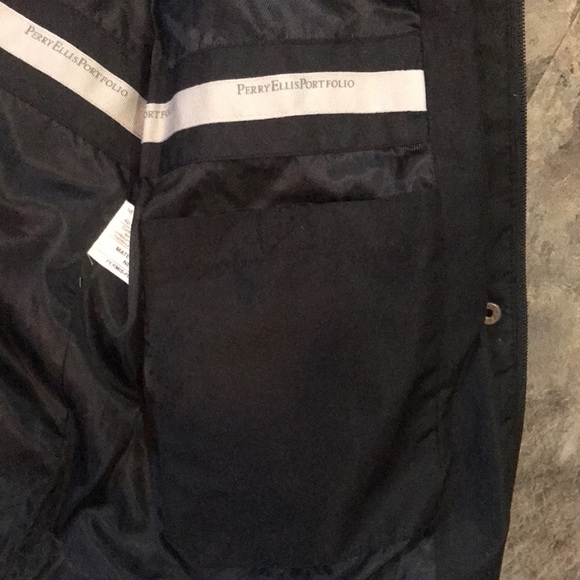 PERRY ELLIS Down Filled Long Black Warm Winter Puffy Parka Coat - Picture 4 of 8